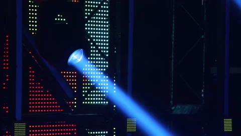 Lighting equipment, Lighting effects. Dynamic strobe light Stock Footage 145713914