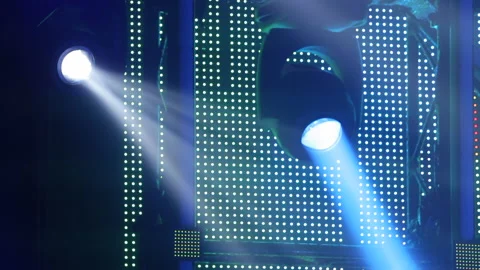 Lighting equipment, Lighting effects. Dynamic strobe light Stock Footage 145714008