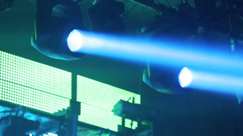 Lighting equipment, Lighting effects. Dynamic strobe light Stock Footage 145714047