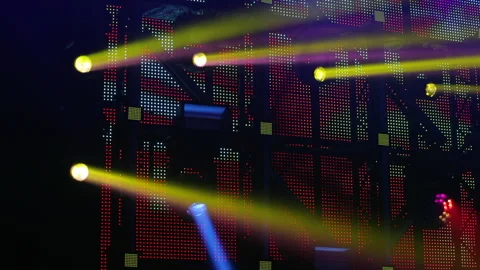 Lighting equipment, Lighting effects. Dynamic strobe light Stock Footage 145714334