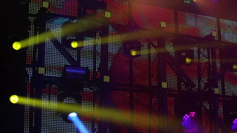 Lighting equipment, Lighting effects. Dynamic strobe light Stock Footage 145714349