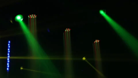 Lighting equipment, Lighting effects. Dynamic strobe light Stock Footage 146386642