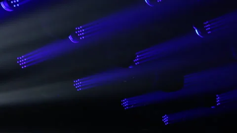 Lighting equipment, Lighting effects. Dynamic strobe light Stock Footage 146404483