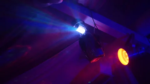 Lighting equipment-multicolored rays Stock Footage 89153283