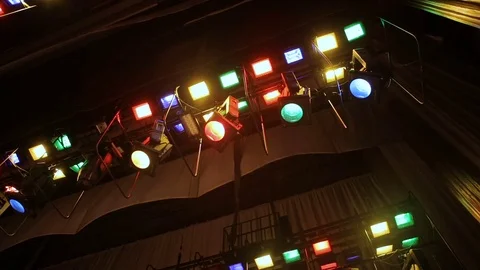 Lighting equipment in the theatre Stock Footage 71097906