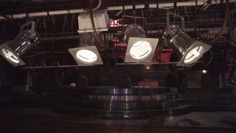 Lighting equipment in the theatre Vídeo Stock 71353013