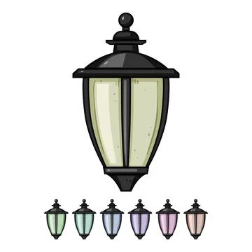 Lighting exterior lamp cartoon vector graphic Stock Illustration