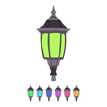 Lighting exterior lamp vector cartoon graphic Stock Illustration