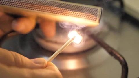 Lighting fire in super slow motion Stock Footage 117587229