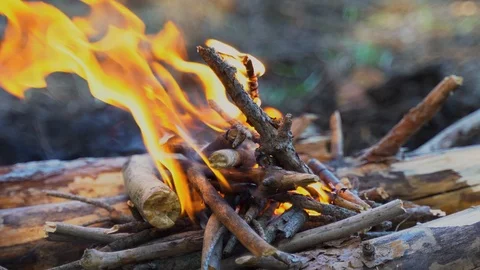 Lighting a fire without matches Stock Footage 110810538