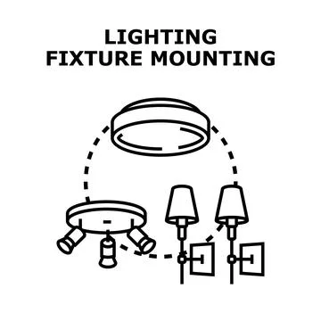 Lighting fixture mounting concept vector illustration Stock Illustration