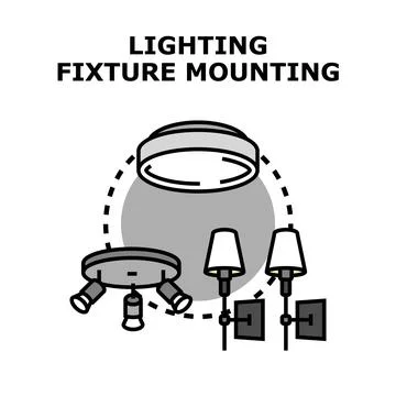 Lighting fixture mounting concept vector illustration Stock Illustration