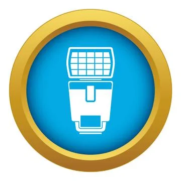 Lighting flash for camera icon blue vector isolated Stock Illustration