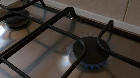 Lighting the gas hobs. Stock Footage 161461161