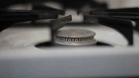 Lighting a Gas Stove Stock Footage 8914655