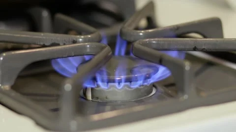 Lighting a Gas Stove Stock Footage 51804342