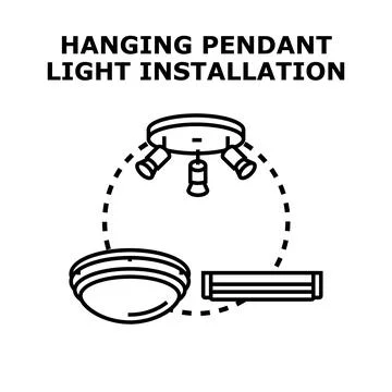 Lighting home renovation installation choosing different fixtures Stock Illustration