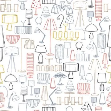 Lighting in the house. Vector  pattern Stock Illustration