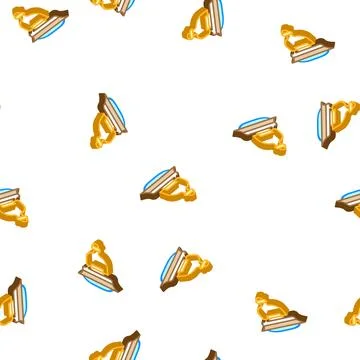 Lighting lamp isometric icon seamless pattern Stock Illustration