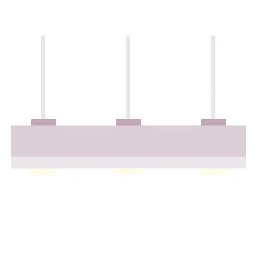 Lighting lamp of three light bulbs, flat, isolated object on a white backgr.. Stock Illustration