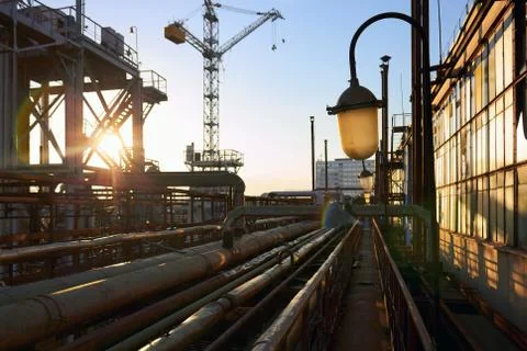 Lighting mast with selective focus explosion-proof and fireproof design lantern Stock Photos