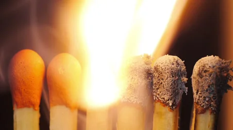 Lighting up a match heads. 스톡 동영상 34664737