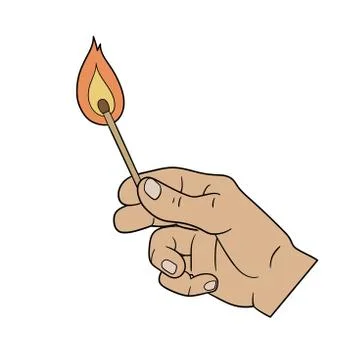 Lighting a match Stock Illustration
