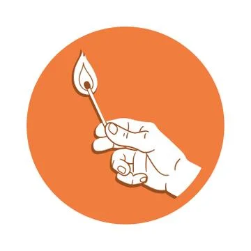 Lighting a match Stock Illustration