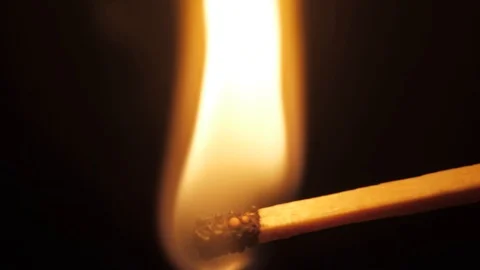Lighting a match macro shot 4k Stock-Footage 104861255
