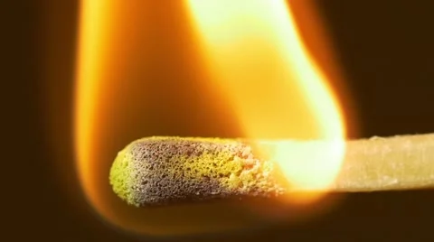 Lighting up match - no color grading Stock Footage 60820337