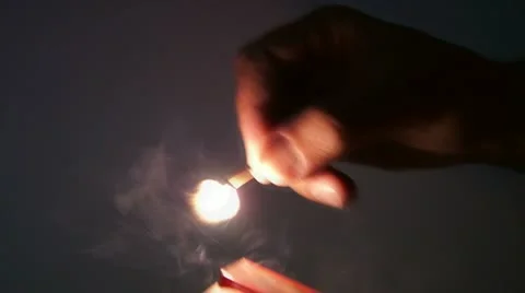 Lighting a match slow motion. Close Up. Stock Footage 20509657