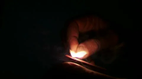 Lighting a match slow motion. Close Up. Stock Footage 20509664