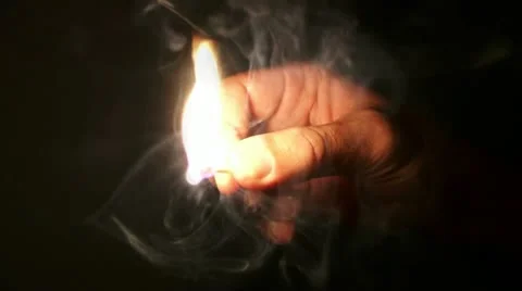 Lighting a match slow motion. Close Up. Stock Footage 20509669