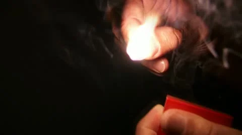 Lighting a match slow motion. Close Up. Stock Footage 20509673