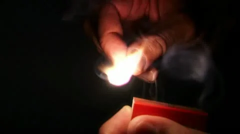 Lighting a match slow motion. Close Up. Stock Footage 20509679