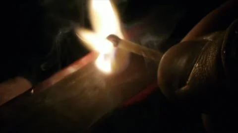 Lighting a match. Slow Motion. Stock-Footage 20506093