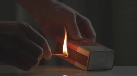 Lighting a Match in Slow Motion. Stock Footage 57282801