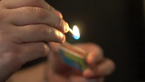 Lighting A Match. Slow Motion Video stock 82738881