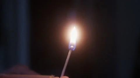 Lighting a match in slow motion Video stock 235913929