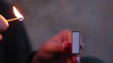 Lighting Matches Stock Footage 64216977