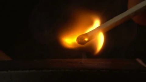 Lighting Up A Matchstick Stock Footage 94366054