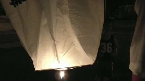 Lighting Memory Sky Lantern Video stock 12592970
