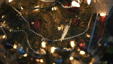Lighting on Merry Christmas tree. Stock-Footage 212658843