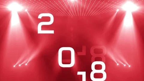Lighting new year 2018 red Stock Footage 82812883