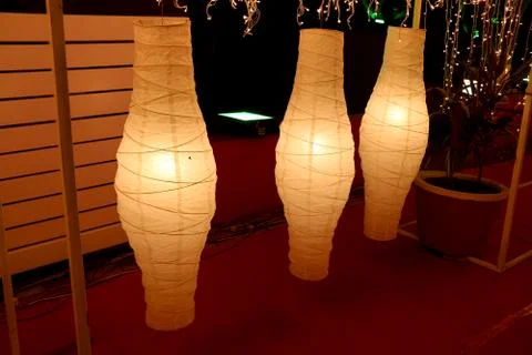Lighting in paper lantern decoration Stock Photos