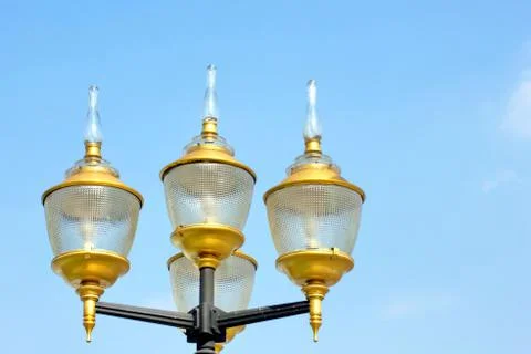 Lighting in the park. Stock Photos