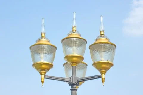 Lighting in the park. Stock Photos