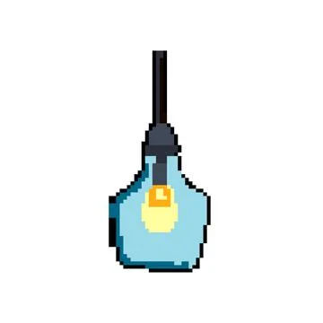 Lighting pedant lights pixel art vector illustration Stock Illustration