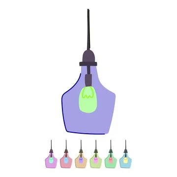 Lighting pedant lights vector cartoon graphic Illustrazione stock