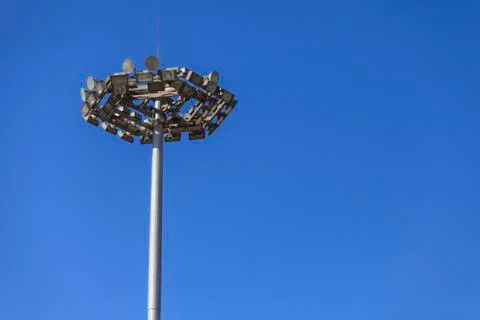 Lighting pole with blue sky Foto stock